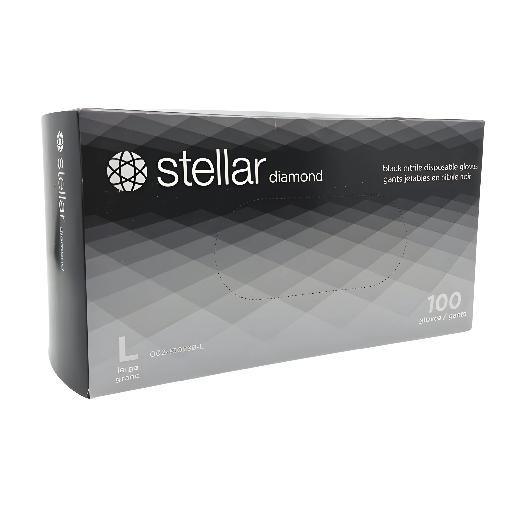 Stellar Deluxe Black Diamond Grip Gloves, Large - 1000/Case