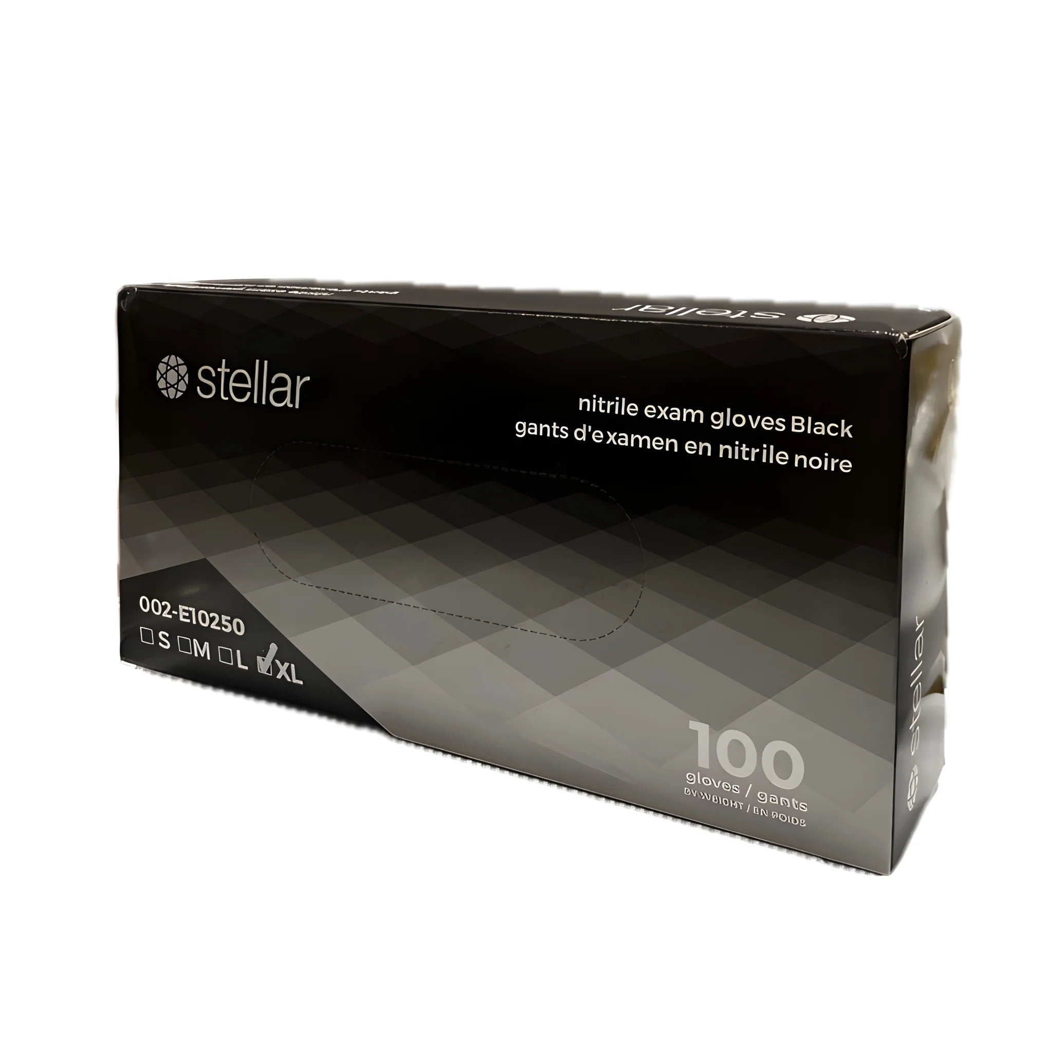Stellar Plus Black Nitrile Gloves , Black, PF, Medium- 1000/Case